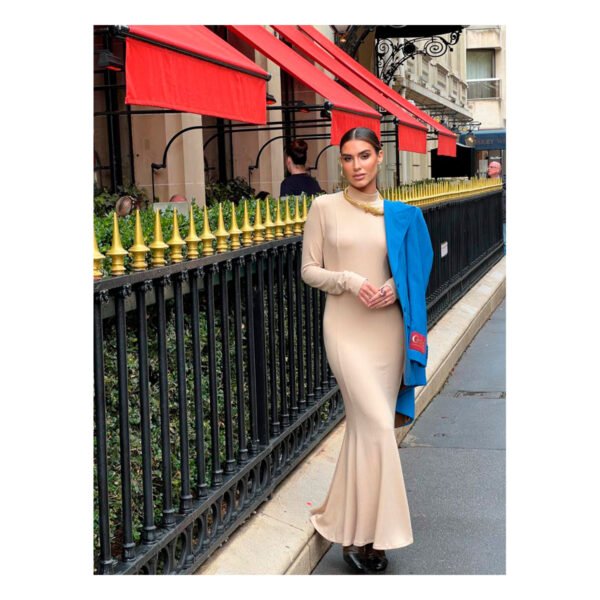 Beige Alizée Midi Dress - Image 2