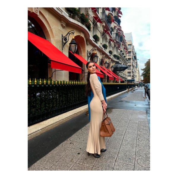 Beige Alizée Midi Dress - Image 3
