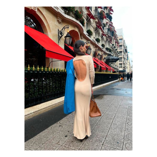 Beige Alizée Midi Dress - Image 6