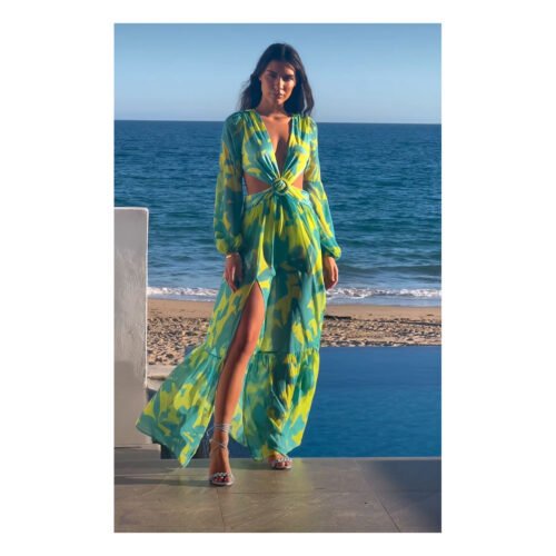 Amazing Lime Blue Beach Dress