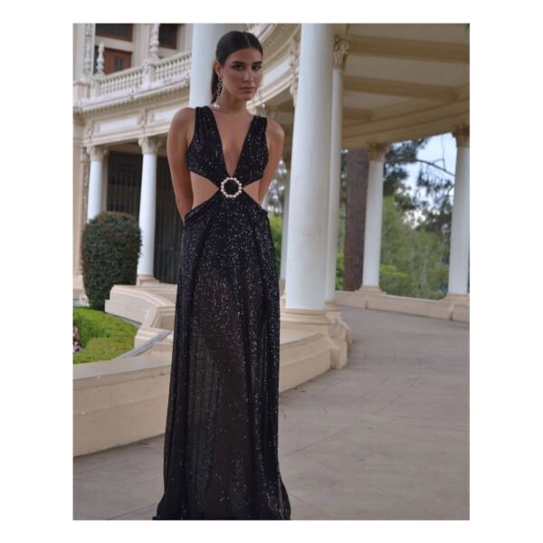 Anna Sparkly Black Dress - Image 5
