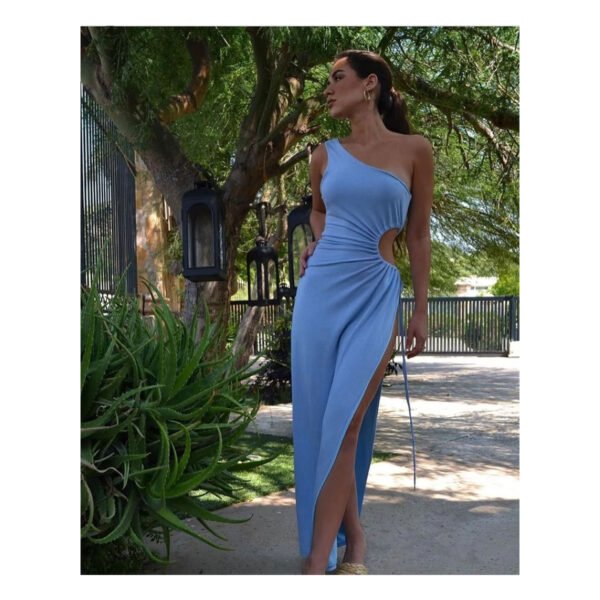 Baby Blue Side Cut Dress - Image 2