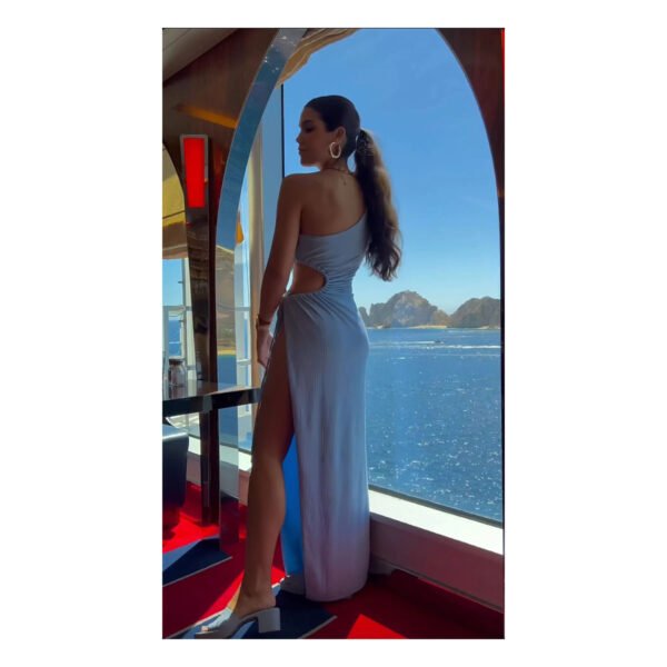 Baby Blue Side Cut Dress - Image 7
