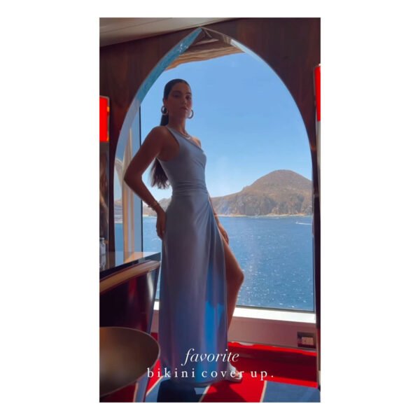 Baby Blue Side Cut Dress - Image 8