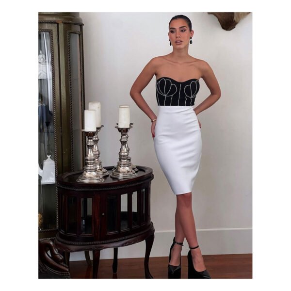 Juliette White-Black Dress