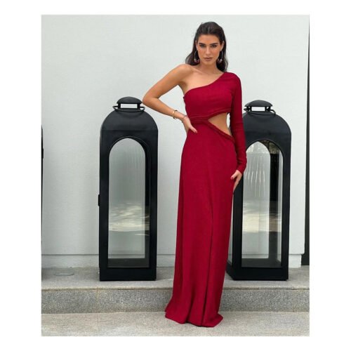 Justine Wine Dress - Image 3