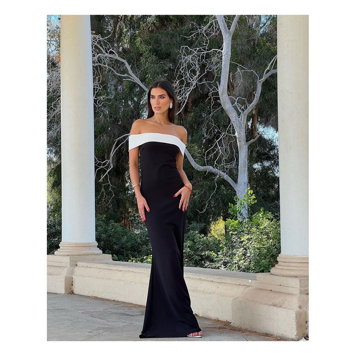 Naida Black & White Dress