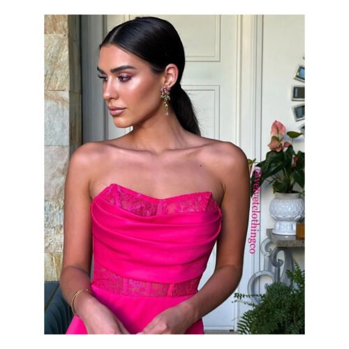Tiana Hot Pink Corset Dress - Image 3