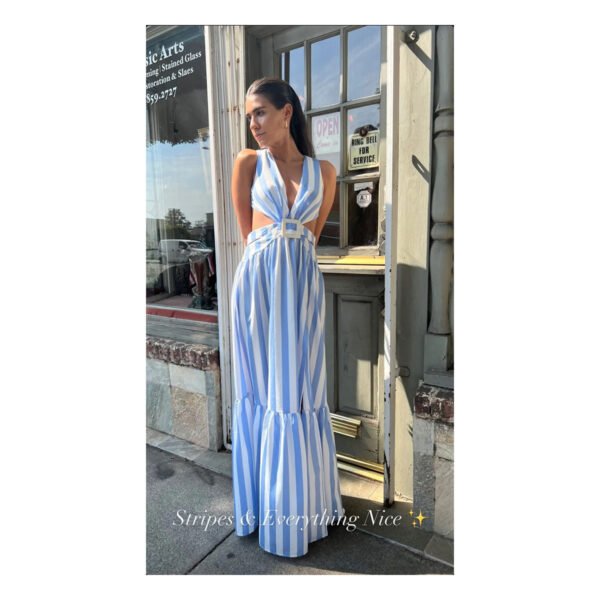 Wave White & Blue Dress - Image 8