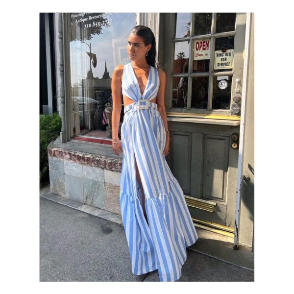 Wave White & Blue Dress - Image 7