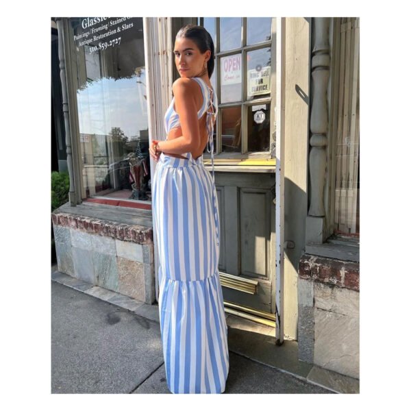 Wave White & Blue Dress - Image 5