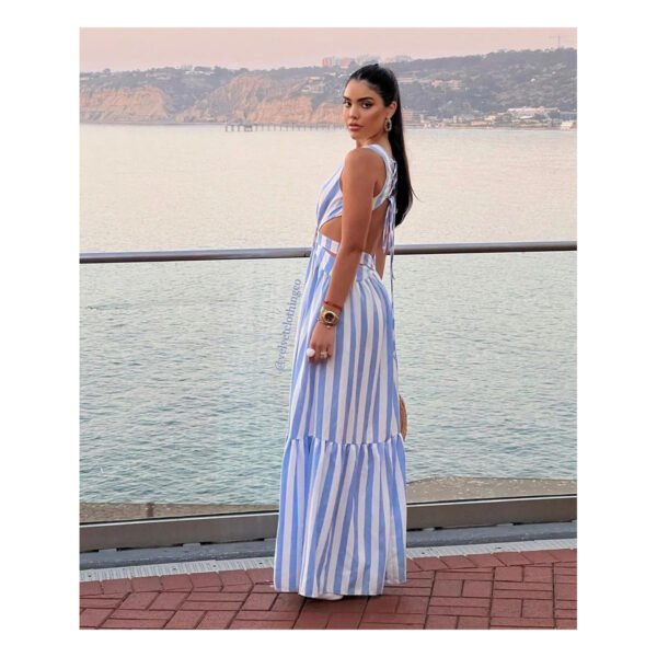 Wave White & Blue Dress - Image 3