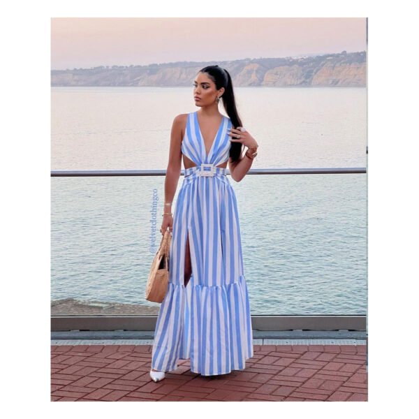 Wave White & Blue Dress