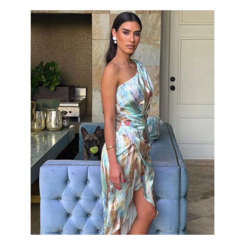 Tie Dye Rachel One Shoulder Dress - Image 2