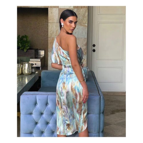 Tie Dye Rachel One Shoulder Dress - Image 3