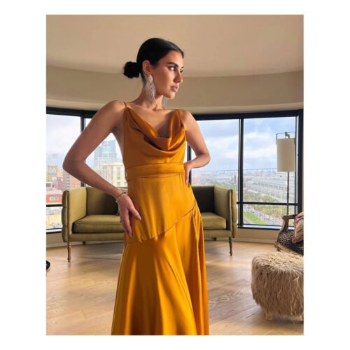 Carey Mustard Dress - Image 2