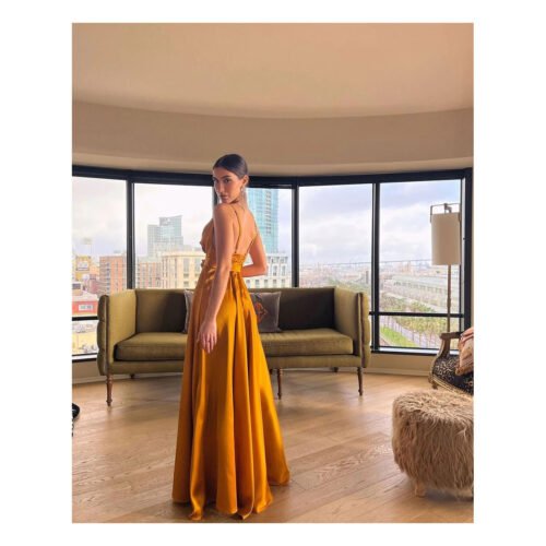 Carey Mustard Dress - Image 3