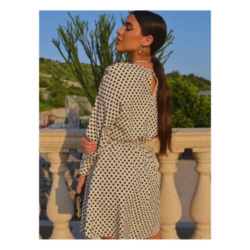 Neutral Polka Dress - Image 2