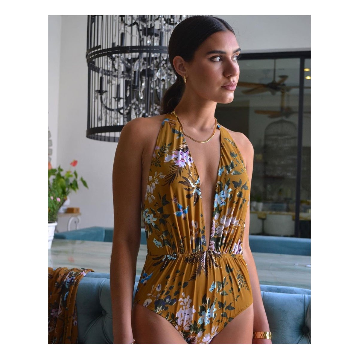 Beau Mustard One Piece Swimsuit