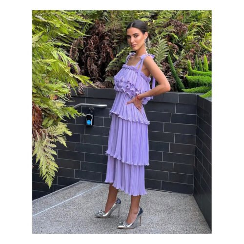 Caterine Lavander Midi Dress - Image 5