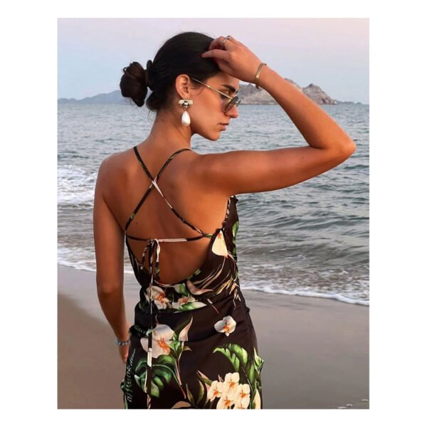Conca Black and Green Midi Dress - Image 4