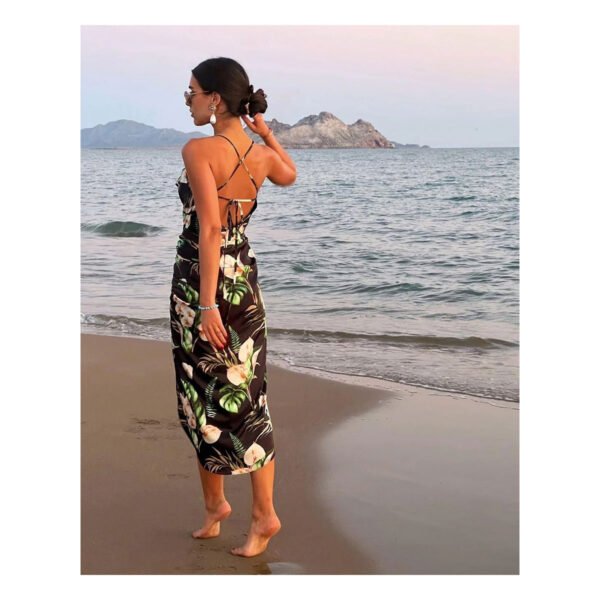 Conca Black and Green Midi Dress - Image 5