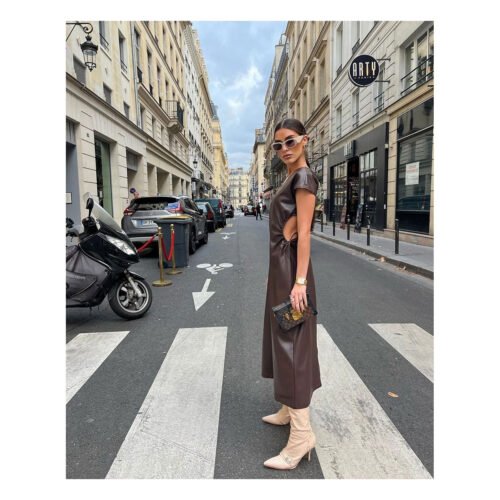 Cruz Brown Dress - Image 4