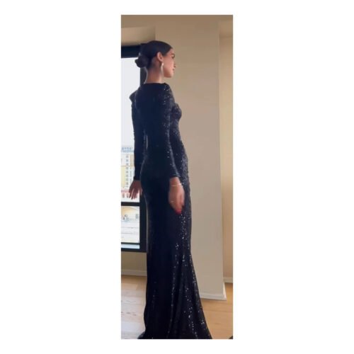 Lina Black Dress - Image 2