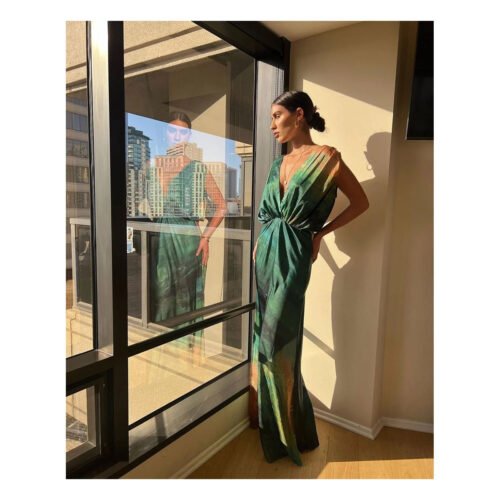 Donata Green & Brown Dress