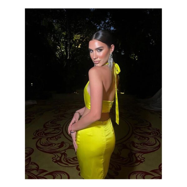 Karime Yellow Neon Dress - Image 3