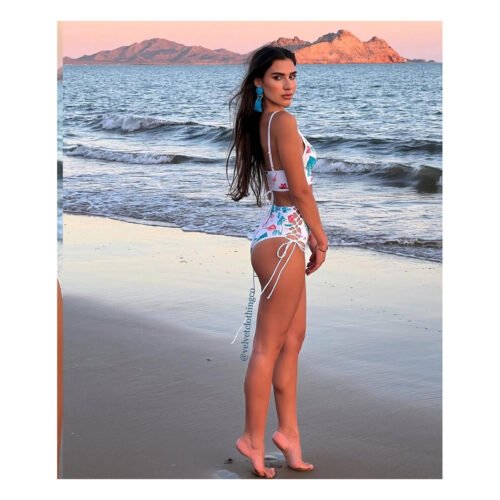 Pamplona White & Blue Swimsuit - Image 3