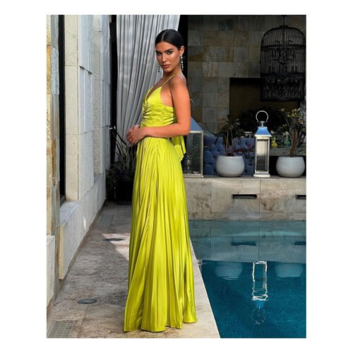 Yamila Lime Dress - Image 3