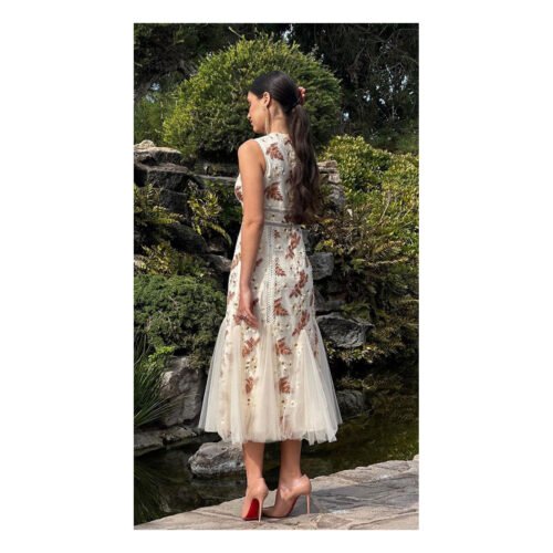 Ekrem Beige Floral Dress - Image 2