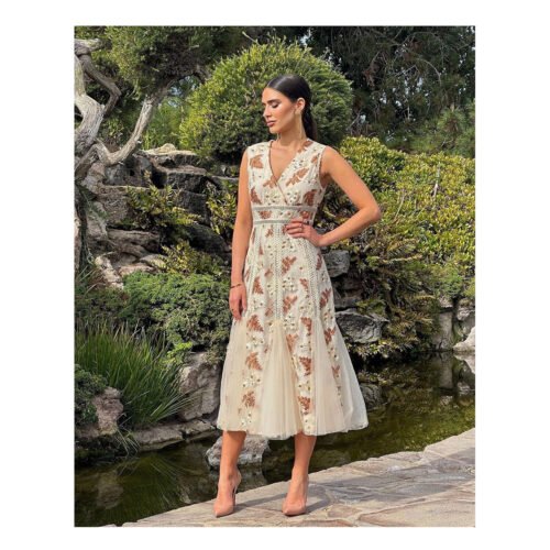 Ekrem Beige Floral Dress