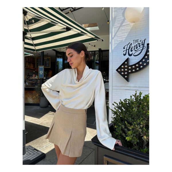Irma Beige Satin Blouse