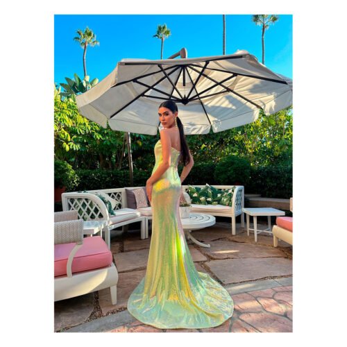 Canaria Yellow Sequin Dress - Image 2