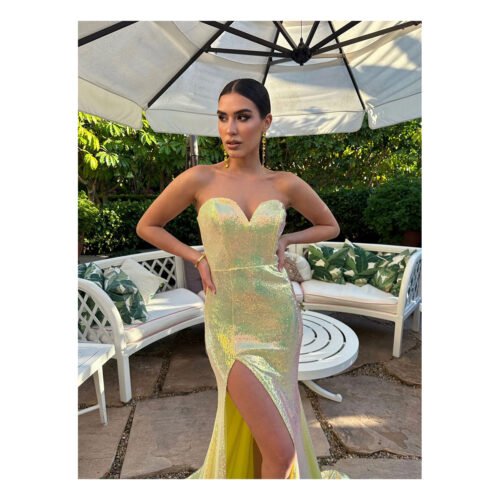 Canaria Yellow Sequin Dress - Image 3