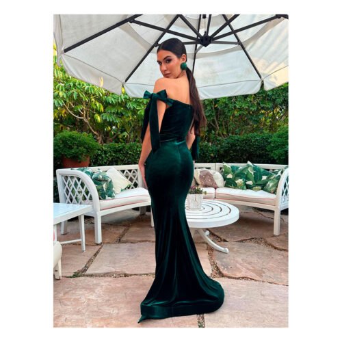 Laisha Green Velvet Dress - Image 3