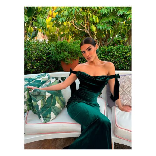 Laisha Green Velvet Dress