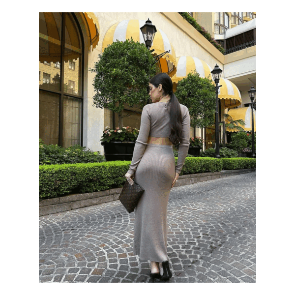 Nancey Taupe Dress - Image 9