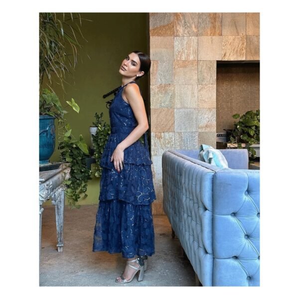 Aurella Navy Midi Dress - Image 2