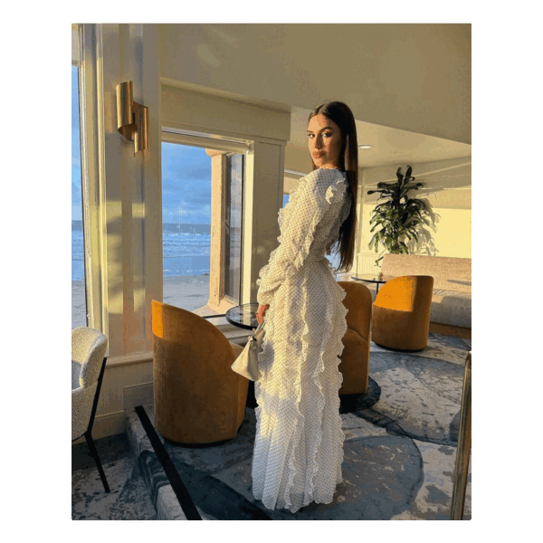 Tina Polka White Dress - Image 6