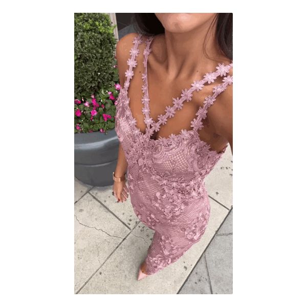 Babie White & Nude Midi Dress - Image 6