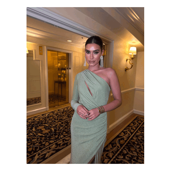 Bibi Sage Glitter Dress - Image 2