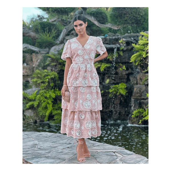 Deney Pink Midi Dress - Image 2