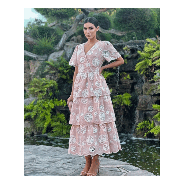 Deney Pink Midi Dress - Image 3