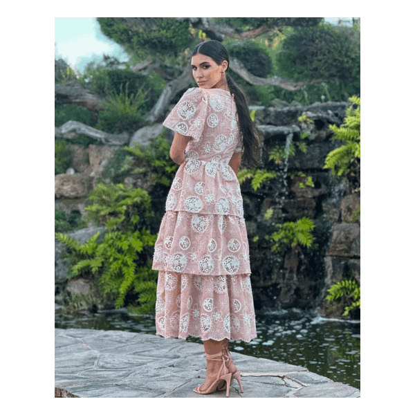 Deney Pink Midi Dress - Image 4