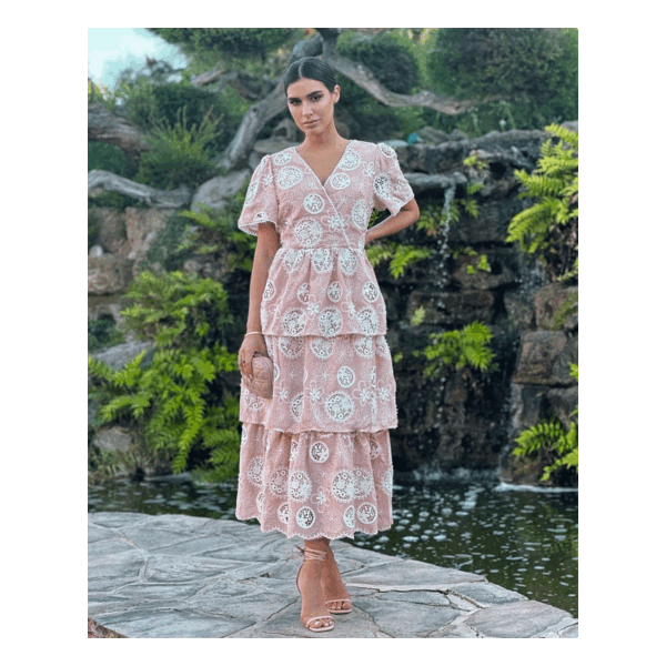 Deney Pink Midi Dress